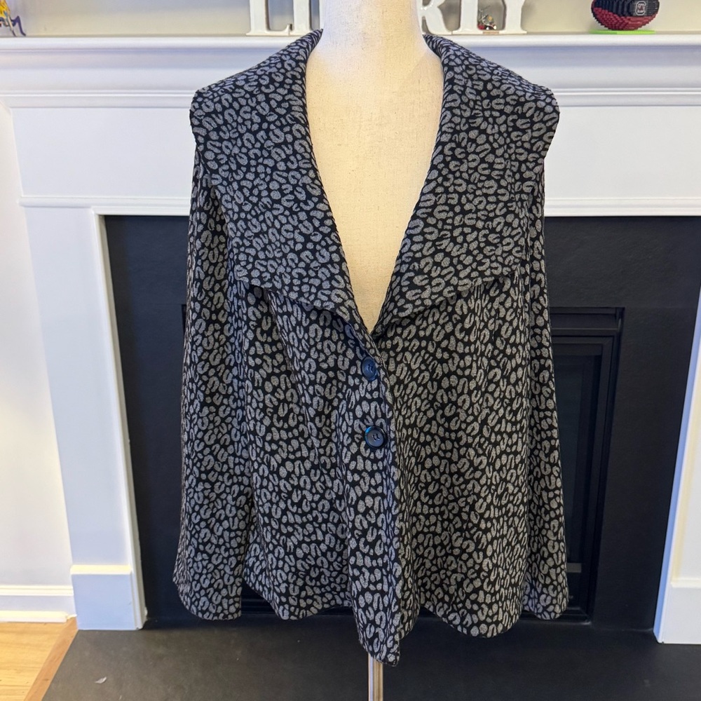 🖤 Harve Benard Leopard Jacquard Blazer | Women’s Plus Size 2X